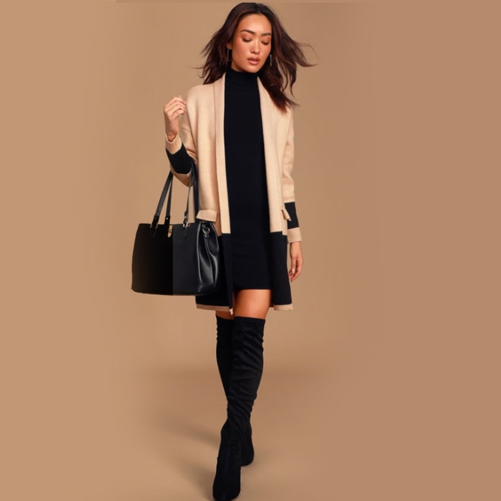 Color Block Cardigan Sweater - Picture 2 of 4